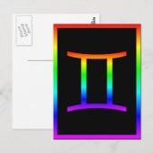 Gemini Rainbow Briefkaart (Voorkant / Achterkant)