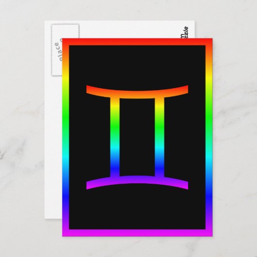 Gemini Rainbow Briefkaart (Voorkant / Achterkant)