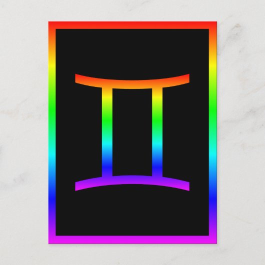 Gemini Rainbow Briefkaart (Voorkant)