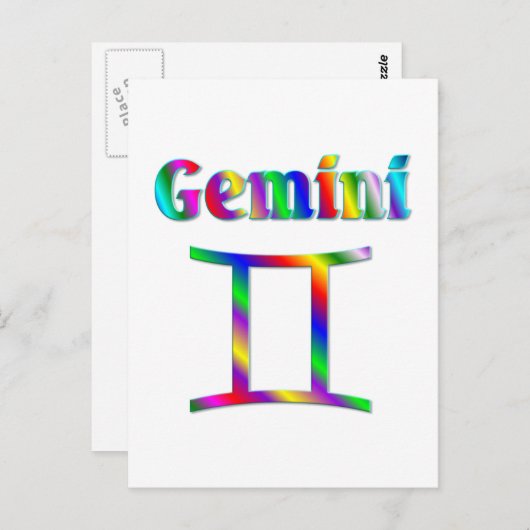 Gemini Rainbow Briefkaart (Voorkant / Achterkant)