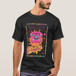 Gemini Retro Speelse Boho Telefoon Sterrenbeeld Ku T-shirt