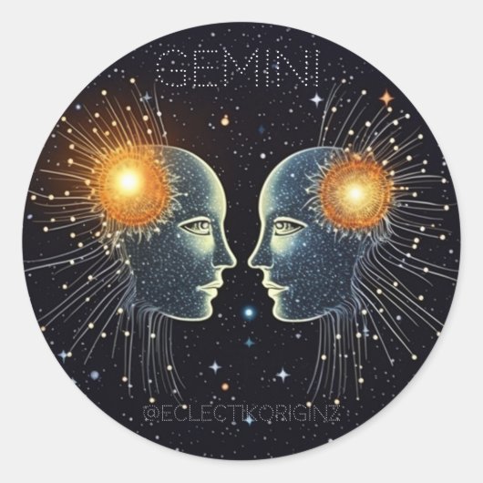 Gemini Ronde Sticker (Voorkant)