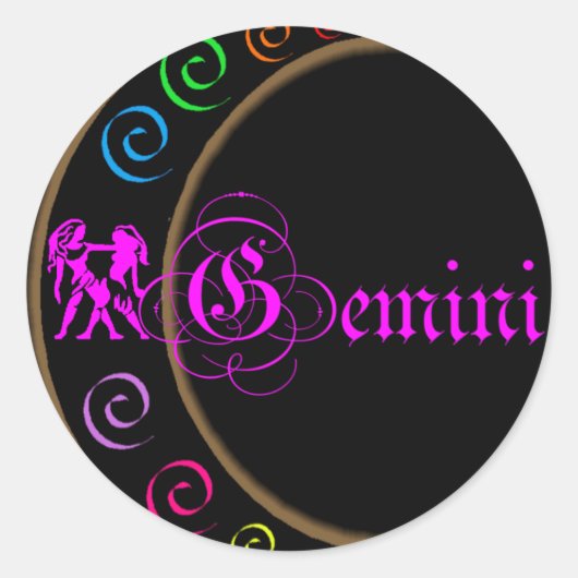 Gemini Ronde Sticker (Voorkant)