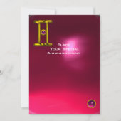 GEMINI RUBY, Alexandriet lichtgeel rood roze Aankondiging (Achterkant)