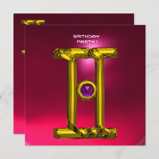 GEMINI RUBY, Alexandriet lichtgeel rood roze Aankondiging (Voorkant / Achterkant)