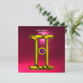 GEMINI RUBY, Alexandriet lichtgeel rood roze Aankondiging (Staand voorkant)