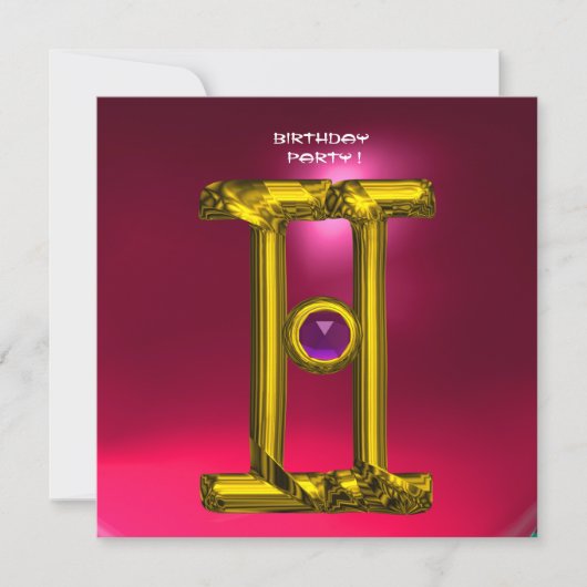 GEMINI RUBY, Alexandriet lichtgeel rood roze Aankondiging (Voorkant)