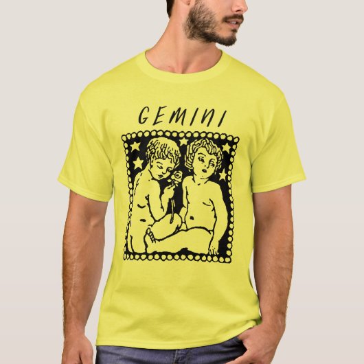 Gemini Season Zodiac Sign Horoscope Logo T-shirt (Voorkant)