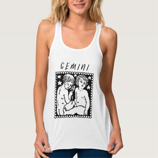 Gemini Season Zodiac Sign Horoscope Logo Tanktop (Voorkant)