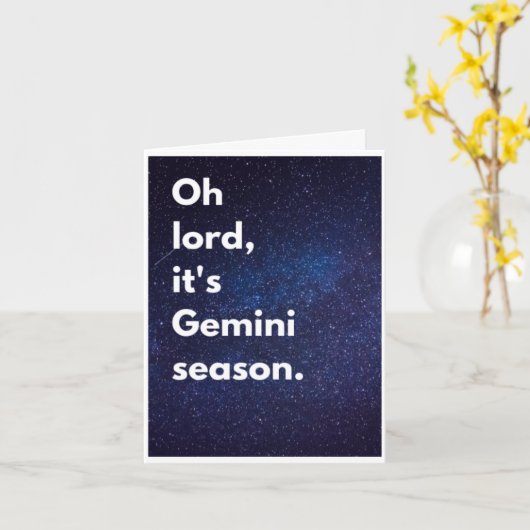 Gemini-seizoensverjaardagskaart Kaart (Gele Bloem)