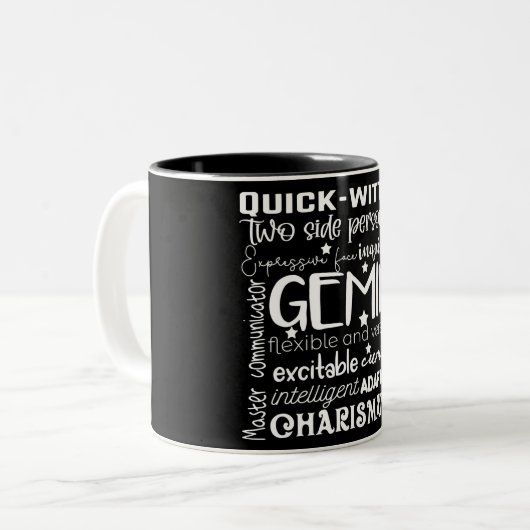 Gemini Sign/Astrology Two-Tone Coffee Mok (Voorkant links)