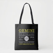 Gemini Sign of the Zodiac, Astrological Tote Bag (Voorkant)
