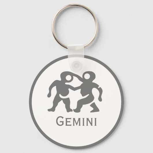 Gemini Sign of the Zodiac Design Sleutelhanger (Voorkant)