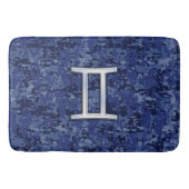 Gemini Sign on Navy Blue Digital Camouflage Badmat (Voorkant)