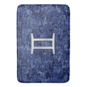 Gemini Sign on Navy Blue Digital Camouflage Badmat (Voorkant Verticaal)