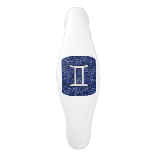 Gemini Sign on Navy Blue Digital Camouflage Keramische Kastgreep (Voorkant)
