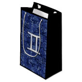 Gemini Sign on Navy Blue Digital Camouflage Klein Cadeauzakje (Voorkant Gekanteld)