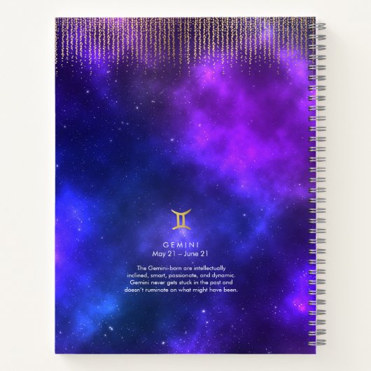 Gemini Sign Personalized Journal - Kantoor Notitieboek (Achterkant)