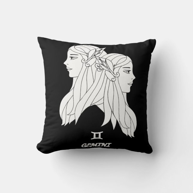 Gemini Silhouette Omkeerbare Worpkussen Kussen (Voorkant)