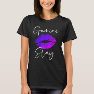 Gemini Slay Lipstick Costume Geweldige verjaardag T-shirt