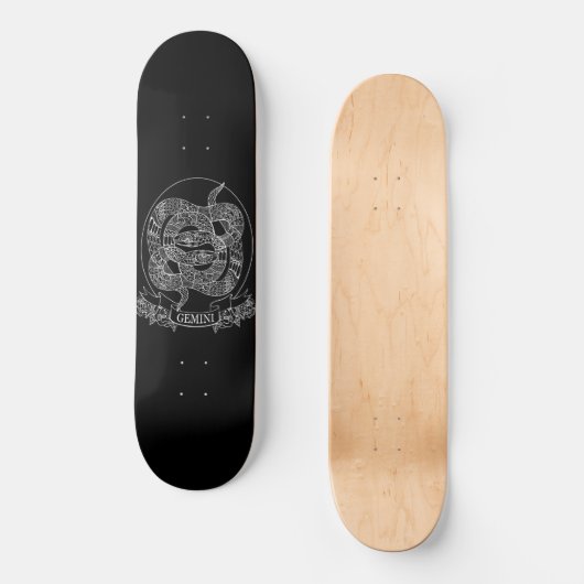 Gemini Snake Serpent Custom Element Persoonlijk Skateboard (Voorkant)
