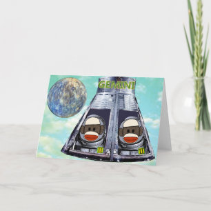 Gemini Sock Monkeys Kaart