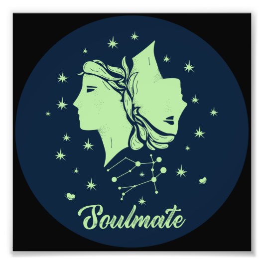 Gemini Soulmate | Zodiac Sign | Soulmate Love Foto Afdruk (Voorkant)