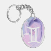 Gemini Specialized Waterverf Zodiac Sign Sleutelhanger (Voorkant Links)