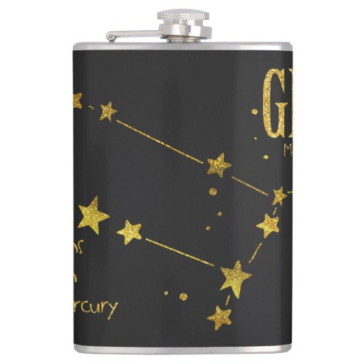Gemini Star Sign Heupfles (Voorkant)