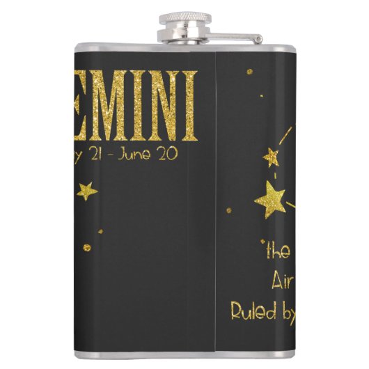 Gemini Star Sign Heupfles (Achterkant)