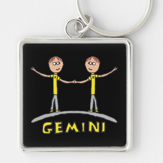 Gemini Star Sign Sleutelhanger (Voorkant)