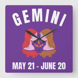 Gemini-sterbord Vierkante Klok