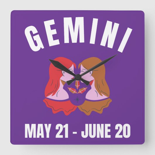 Gemini-sterbord Vierkante Klok (Voorkant)