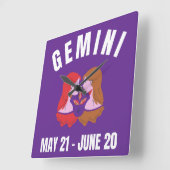 Gemini-sterbord Vierkante Klok (Hoek)