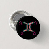 GEMINI-sterren Ronde Button 3,2 Cm (Voorkant /achterkant)