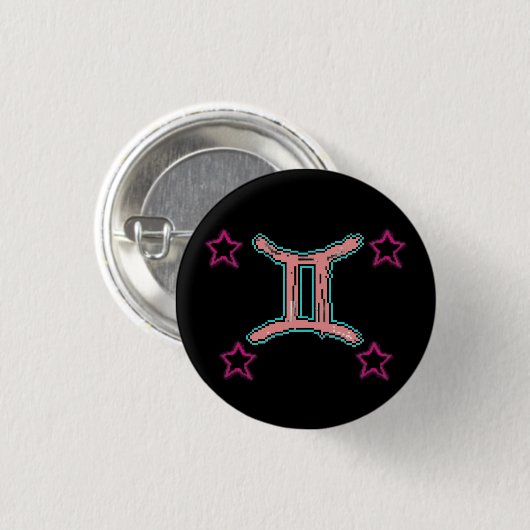 GEMINI-sterren Ronde Button 3,2 Cm (Voorkant /achterkant)