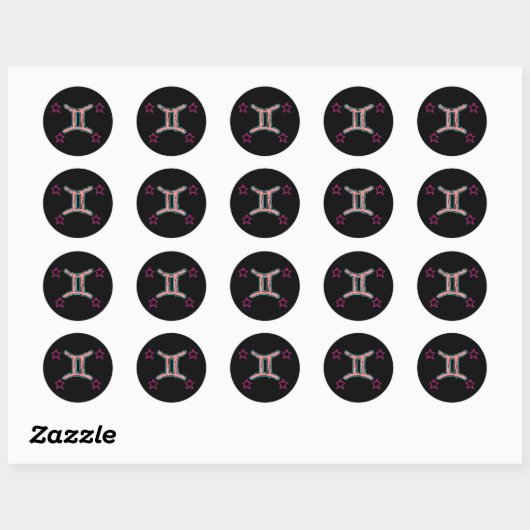 GEMINI-sterren Ronde Sticker (Vel)