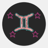 GEMINI-sterren Ronde Sticker (Voorkant)
