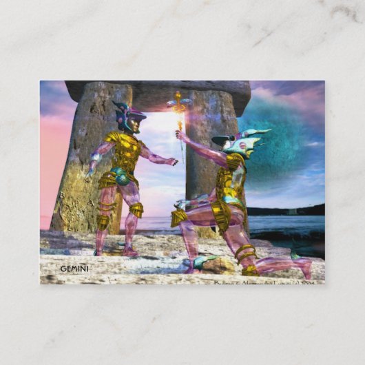 GEMINI sterrenbeeld, astrologie Visitekaartje (Achterkant)