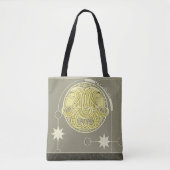 Gemini sterrenbeeld Geel Wit Grijs Mandala Tote Bag (Voorkant)