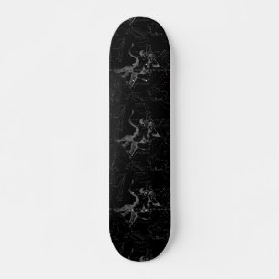 Gemini Sterrenbeeld Kaart Hevelius 1690 op Zwart Skateboard