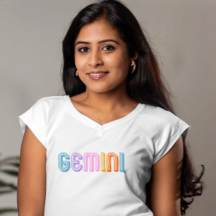 Gemini sterrenbeeld modern wit eenvoudig t-shirt