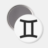 Gemini sterrenbeeld pictogram magneet (Voorkant / Achterkant)