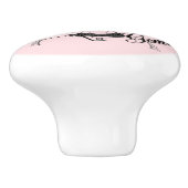 Gemini Sterrenbeeld Symbool en Teken Roze Keramische Knop (Zijkant)