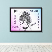 Gemini Sterrenbeeld Symbool n Teken Ingelijst Ing Canvas Afdruk (Insitu (Houten vloer))