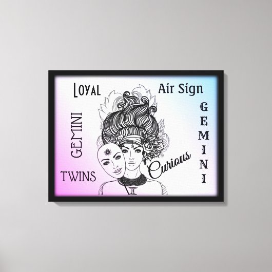 Gemini Sterrenbeeld Symbool n Teken Ingelijst Ing Canvas Afdruk (Voorkant)