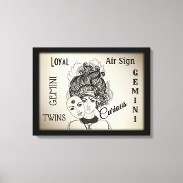 Gemini Sterrenbeeld Symbool n Teken Ingelijst Inge Canvas Afdruk