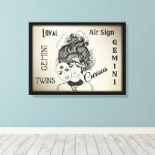 Gemini Sterrenbeeld Symbool n Teken Ingelijst Inge Canvas Afdruk (Insitu (Houten vloer))