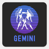 Gemini sterrenbeeld symbool vierkante sticker (Voorkant)