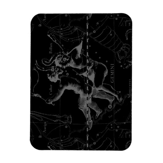 Gemini Sterrenbeeldkaartgravure door Hevelius Magneet (Verticaal)